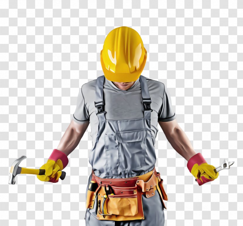 Yellow Personal Protective Equipment Construction Worker Hard Hat Workwear - Costume Transparent PNG