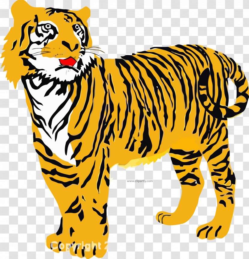 Clip Art Tiger Desktop Wallpaper Free Content Openclipart - Yellow Transparent PNG