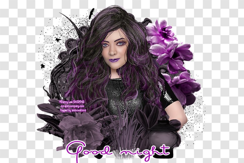 Black Hair Coloring Purple Brown Wig - Album Cover Transparent PNG