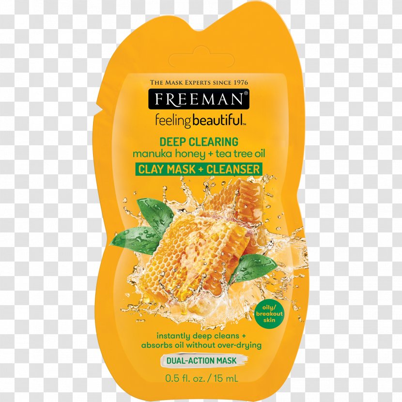 Freeman Deep Clearing Manuka Honey + Tea Tree Oil Clay Mask Cleanser Mānuka Feeling Beautiful Sweet & Lemon Peel-Away Transparent PNG