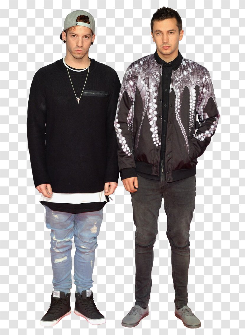 Tyler Joseph Josh Dun TWENTY ØNE PILØTS Entertainment Tonight Cardboard - Outerwear - Stock Design Transparent PNG