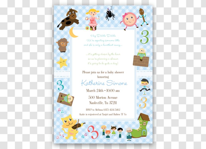 Wedding Invitation Mother Goose Nursery Rhyme Party Birthday - Baby Shower - Card Transparent PNG