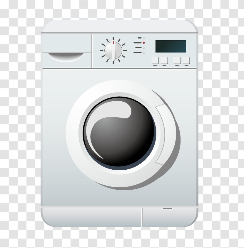 Washing Machine Home Appliance Clothes Dryer - White Vector Transparent PNG