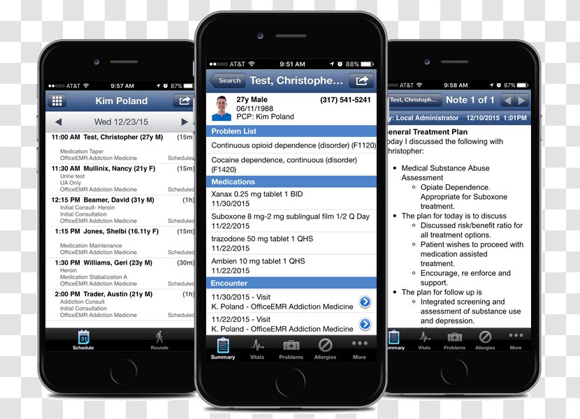 Smartphone Electronic Health Record Internal Medicine Care - Psychiatry - Addiction Transparent PNG