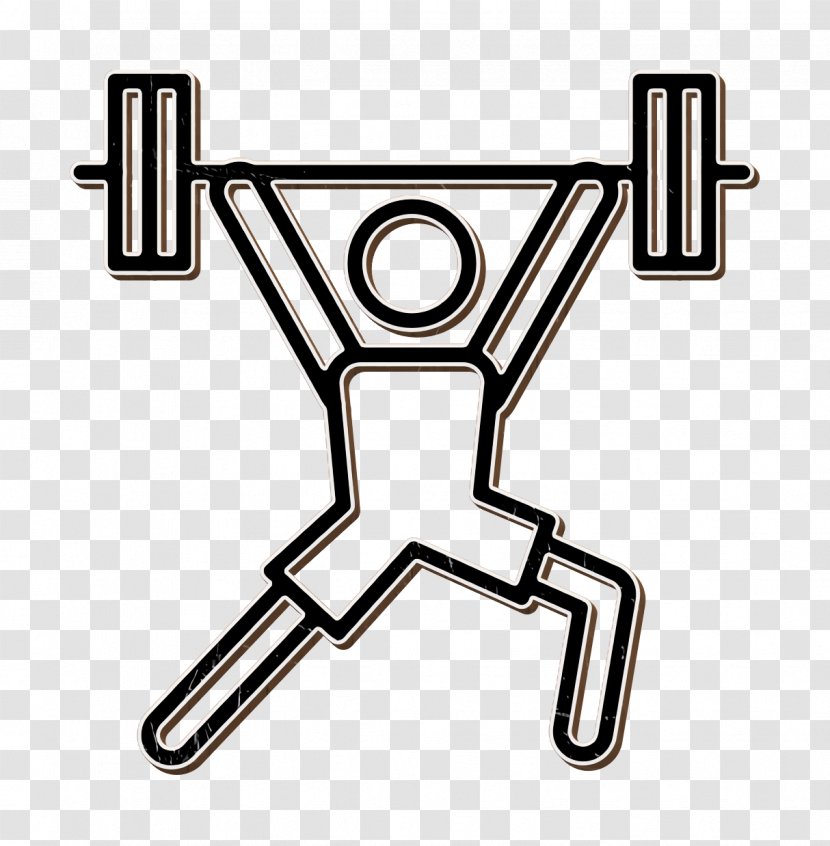 Sports Icon Gym Weightlifter - Logo Coloring Book Transparent PNG