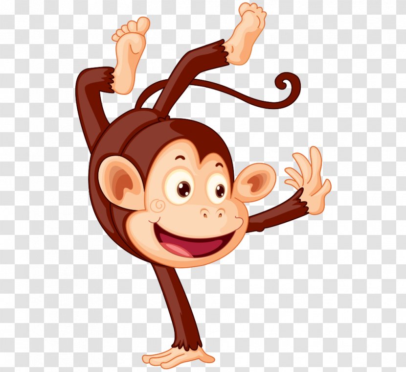 Monkey Royalty-free Illustration - Ear - Lovely Hand-painted Cartoon Playing Transparent PNG