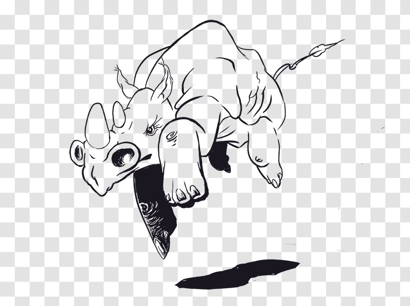 Carnivora Line Art Sketch - Mythical Creature - Square Ink Transparent PNG