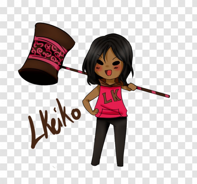 Cartoon Black Hair Pink M Character - Doll Transparent PNG