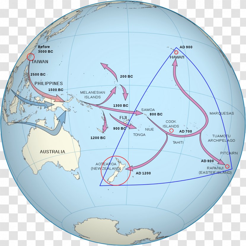 Polynesian Triangle New Zealand Polynesians Human Migration Island Melanesia - Polynesia - World Transparent PNG