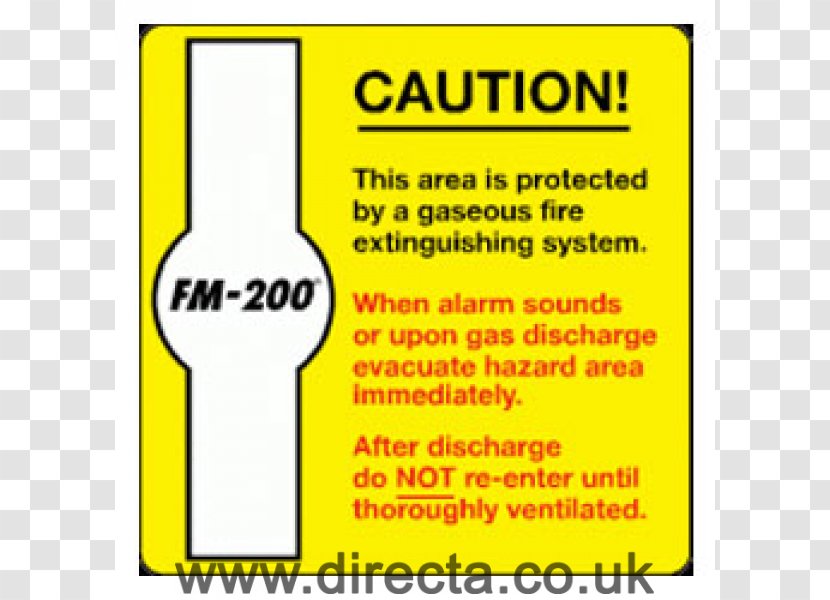 1,1,1,2,3,3,3-Heptafluoropropane Fire Suppression System Gaseous Warning Sign Label - Risk Transparent PNG