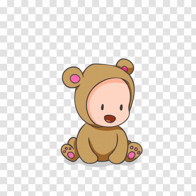 Infant Bear Child - Watercolor - Baby Transparent PNG