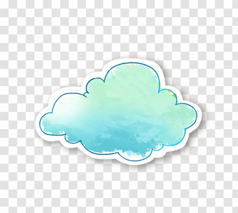 Blue Watercolor Painting - Aqua - Clouds Transparent PNG