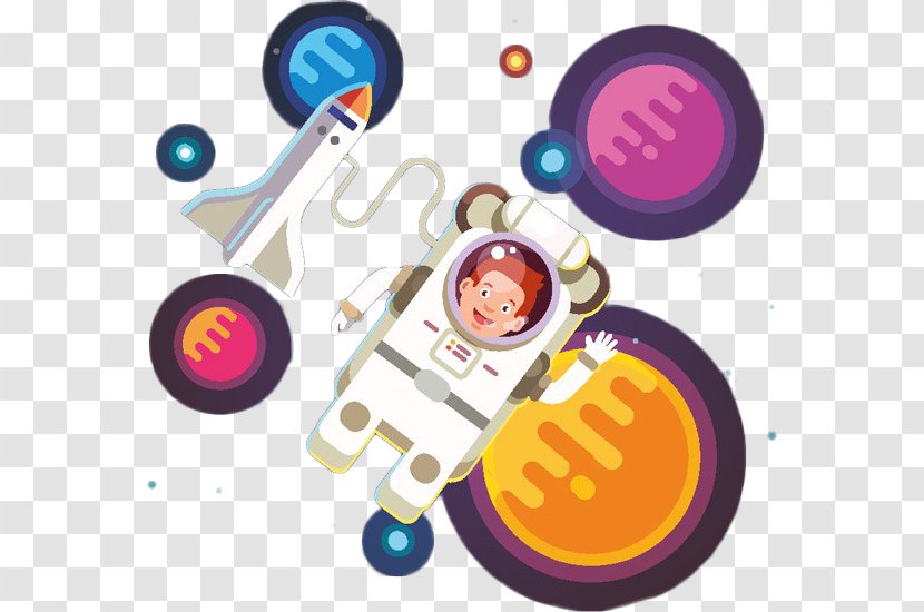 Astronaut Cartoon - Planet - Satellite Transparent PNG