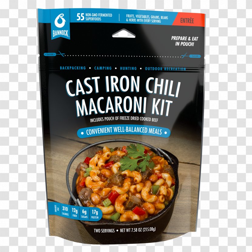 Camping Food Chili Mac Dish Con Carne Vegetarian Cuisine - Convenience - Pouch Design Transparent PNG