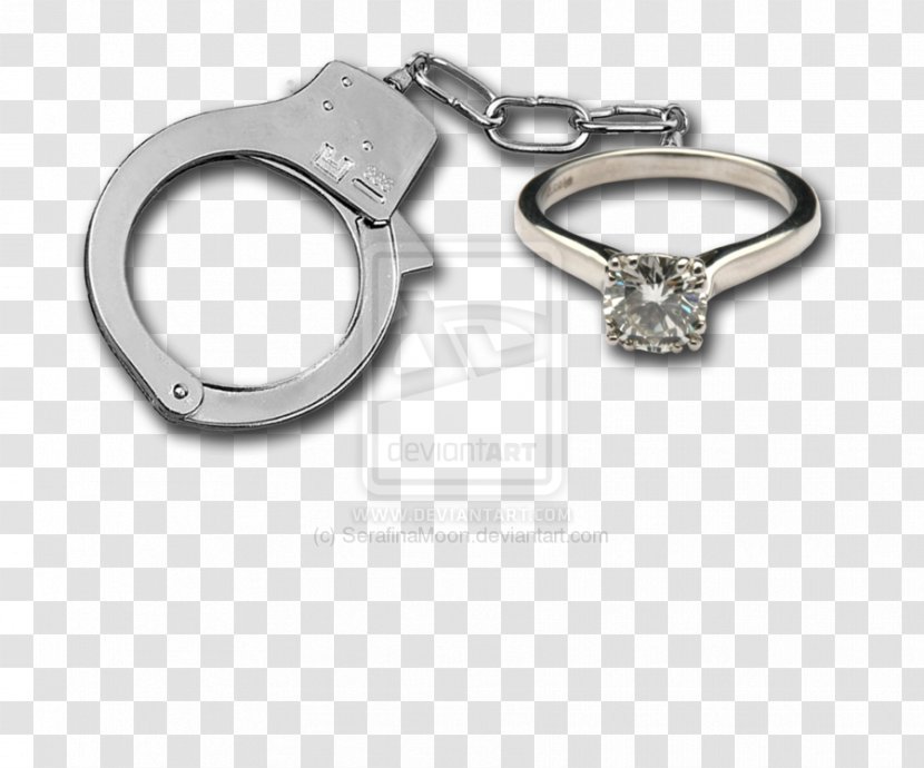 Silver Body Jewellery Handcuffs - Key Chains Transparent PNG