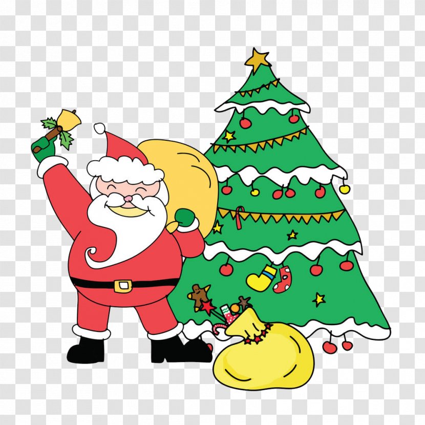 Santa Claus Drawing Christmas Photography Illustration - Caricature - And Tree Transparent PNG