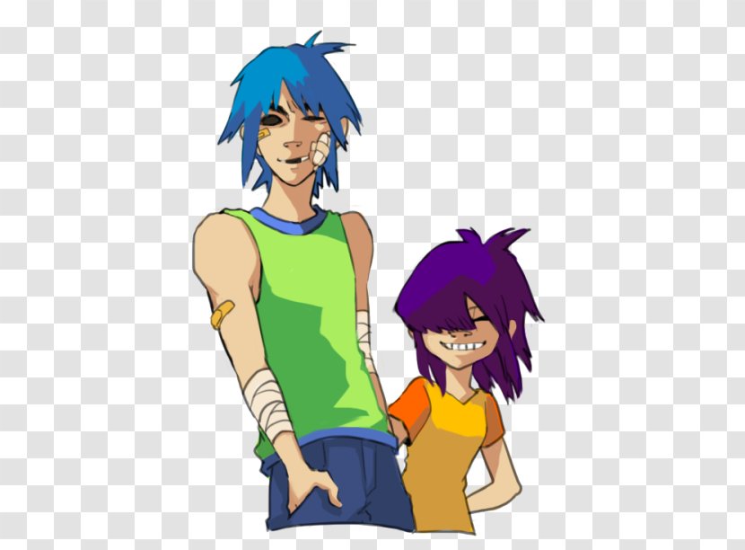 2-D Noodle Gorillaz Drawing Art - Heart Transparent PNG