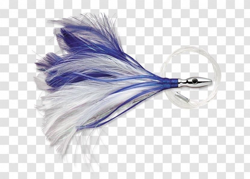 Feather Fishing Baits & Lures Fish Hook Recreational - Blue - Mackerel Transparent PNG
