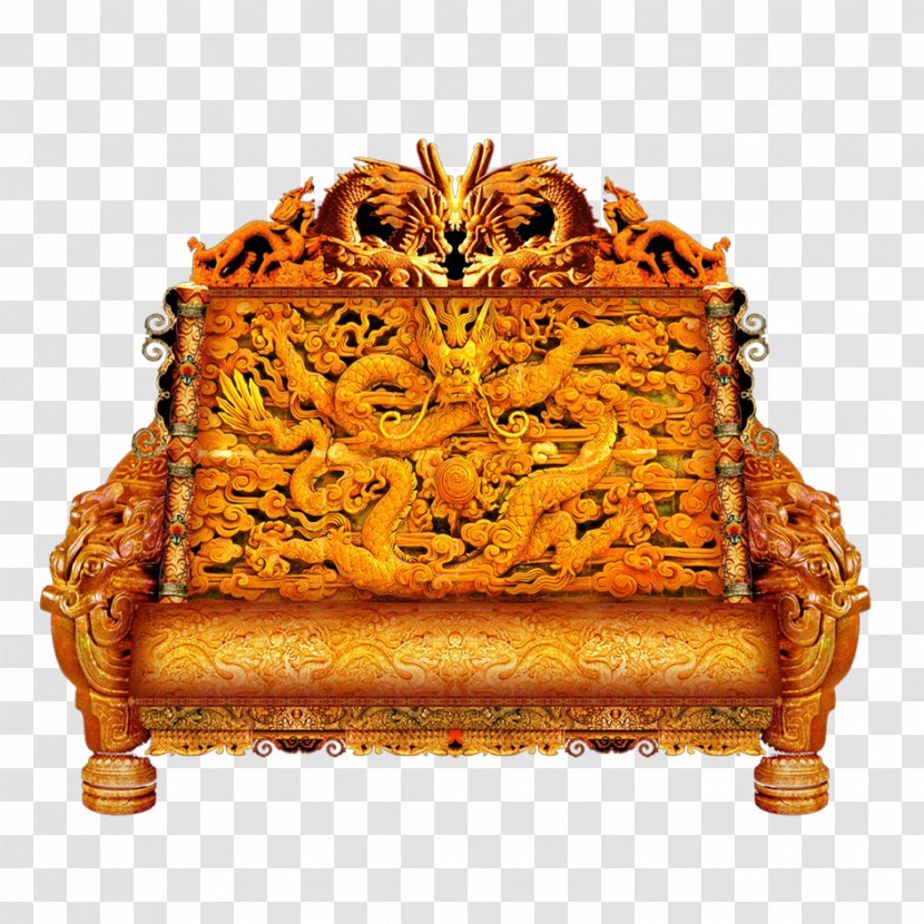 Forbidden City Emperor Of China Throne Table Chair - Furniture Transparent PNG