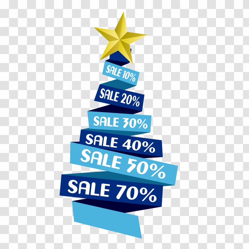 Christmas Day Blue Logo Tree Price - Text - Button Transparent PNG