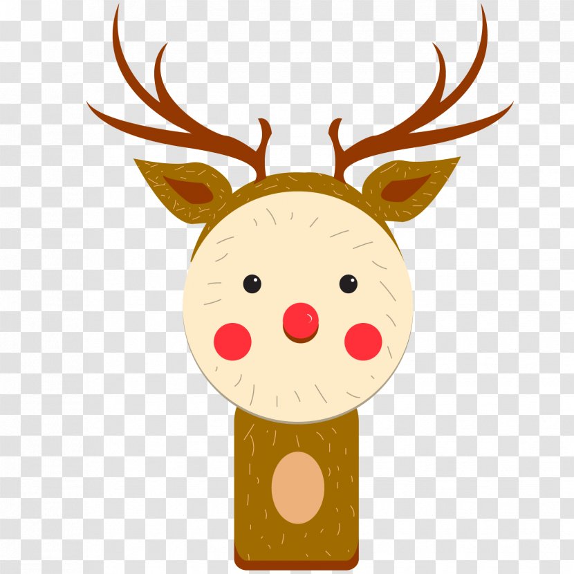 Santa Claus Christmas Drawing Cartoon - Reindeer - Elk Doll Vector Transparent PNG