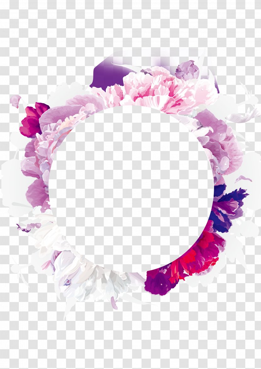 Flower Purple Color Pink - Magenta - Flowers Garland Transparent PNG