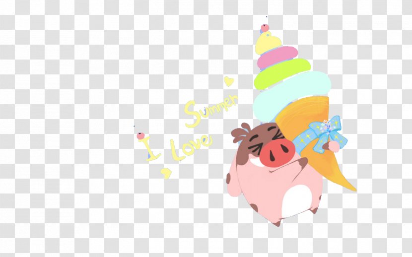 Designer Download Illustration - Free To Pull The Material Of Ice Cream Pig Transparent PNG