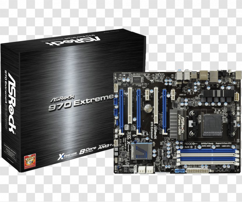 Socket AM3+ ASRock 970 Extreme4 AMD CrossFireX - Io Card - Advanced Micro Devices Transparent PNG