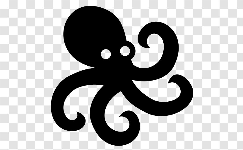 Octopus Lighty Buzz Clip Art - Black And White - Silhouette Transparent PNG