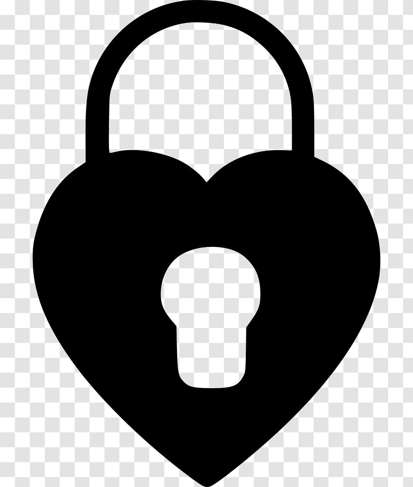 Padlock Line White Clip Art - Monochrome Photography - Heart Lock Transparent PNG