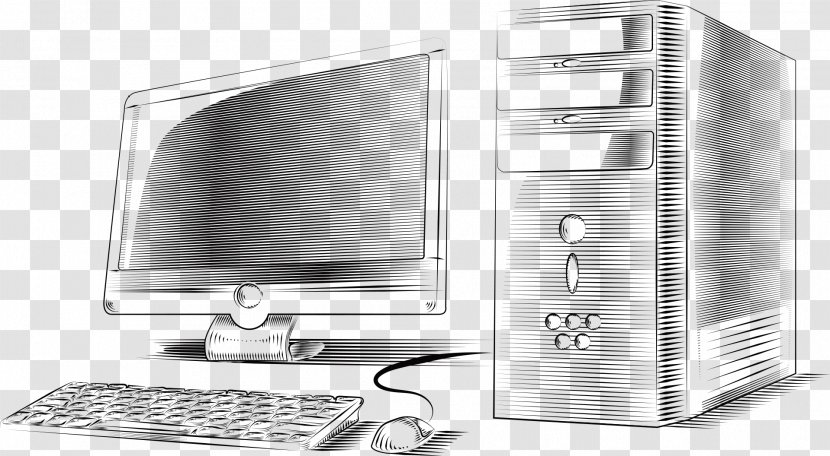 Desktop Computer Personal White - Kitchen Appliance - Hand Drawn Vector Host Transparent PNG