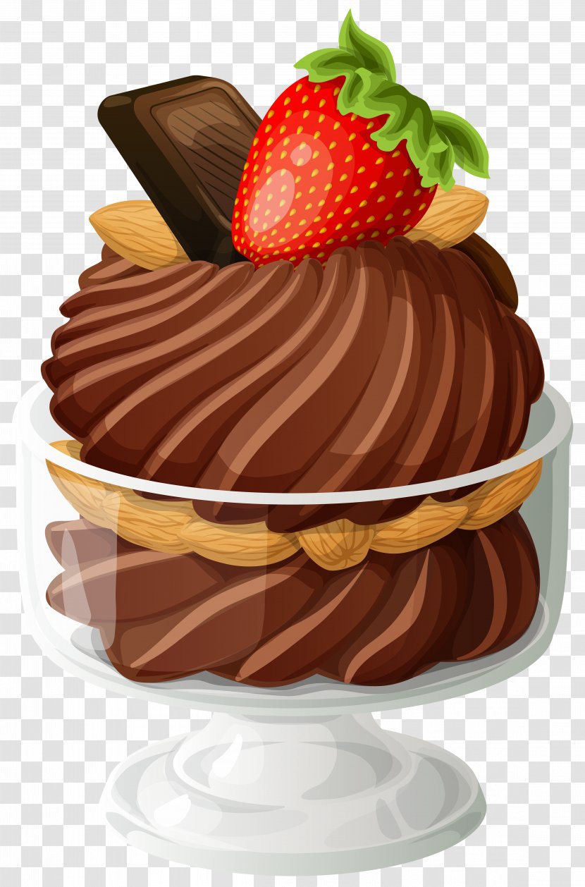 Chocolate Ice Cream Sundae Cone - Vanilla - Clip Art Picture Transparent PNG
