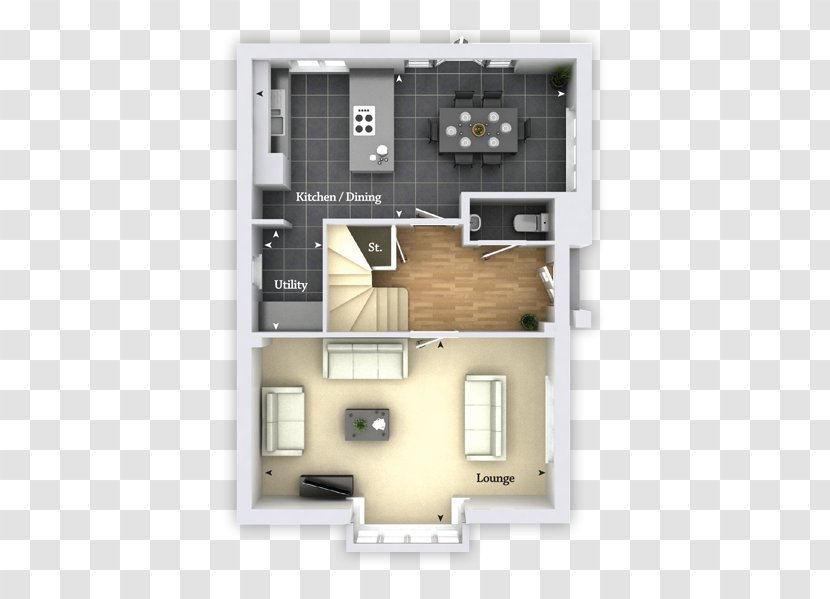Open Plan Floor House Living Room Bedroom - Home Transparent PNG