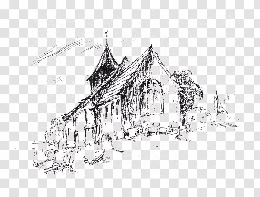 Line Art Building Sketch - Monochrome - St John The Baptist Day Transparent PNG