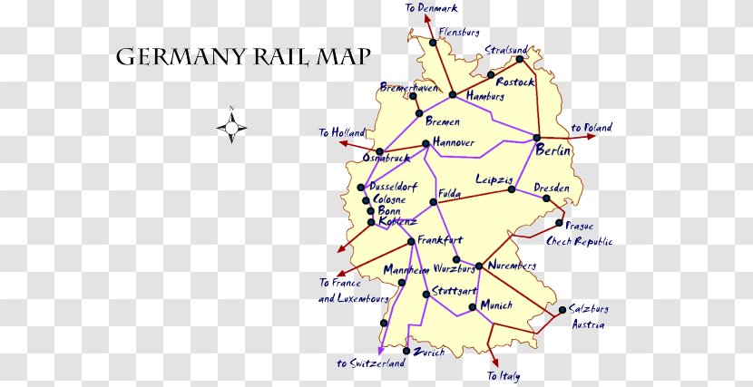 Rail Transport In Germany European Night Trains - Diagram - Travel Transparent PNG