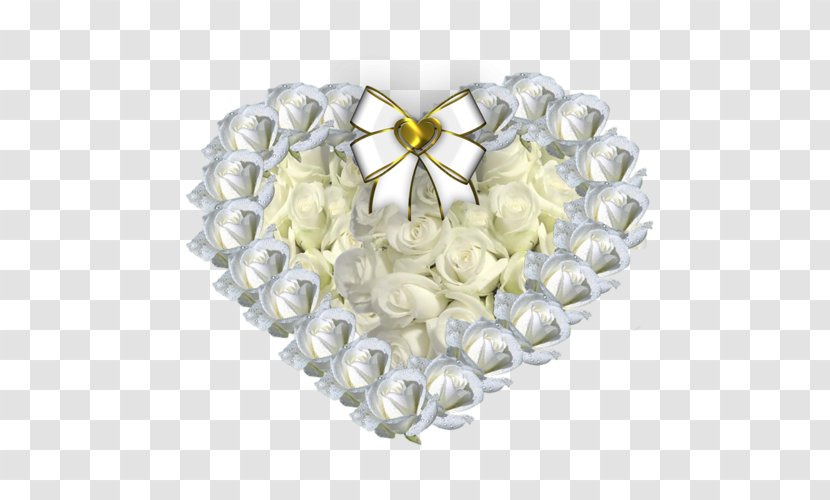 Body Jewellery White Rose Heart Transparent PNG