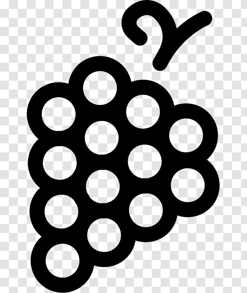 Grape Vegetable Fruit Circle Clip Art - Black And White Transparent PNG