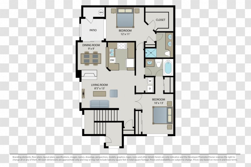 Parkwood At Mill Creek Apartments Floor Plan House Bedroom Transparent PNG