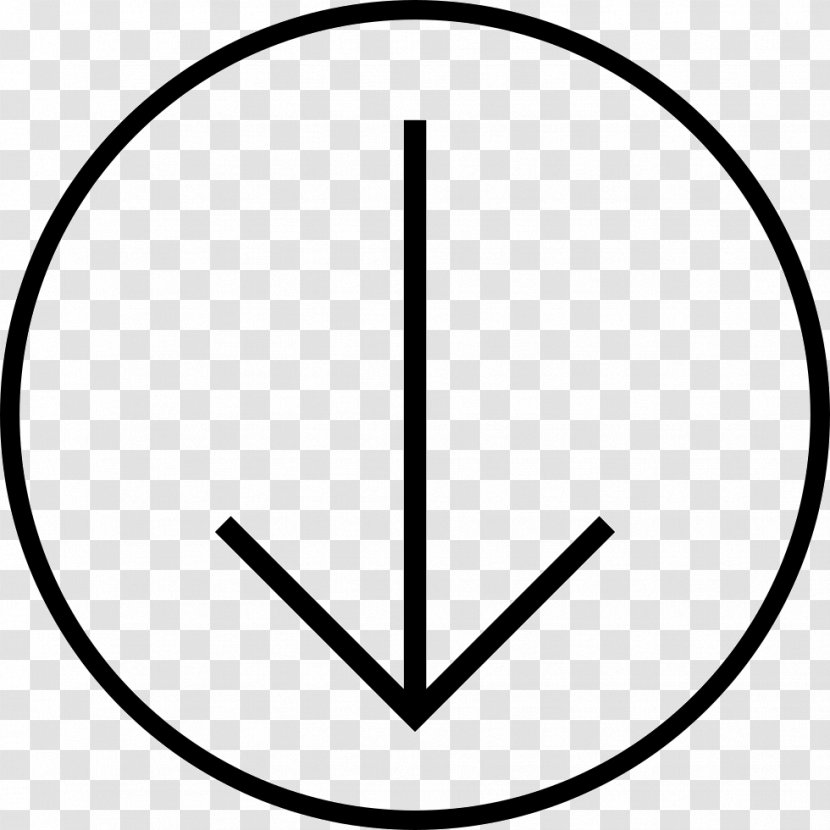 Circle Symbol Cutting Thumbnail - Line Art - Down Arrow Transparent PNG