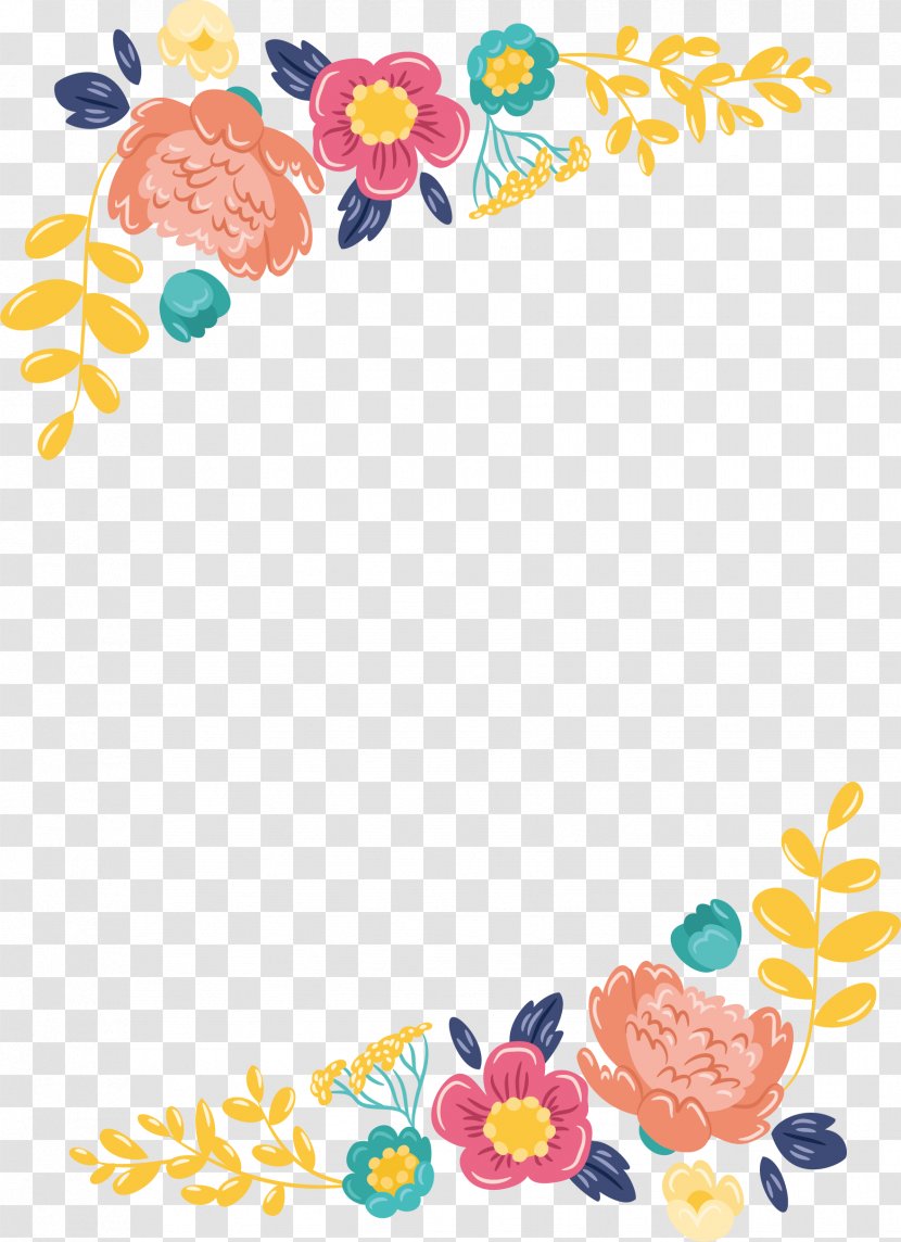 Wedding Invitation Paper Convite - Lovely Color Flower Title Box Transparent PNG