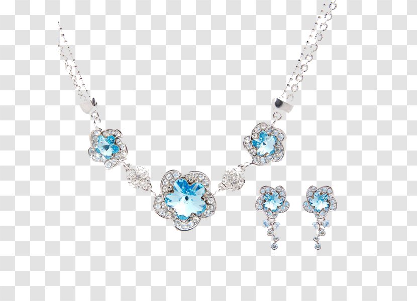 Earring Blue Necklace Turquoise Gemstone - Diamond - Jewelry Transparent PNG