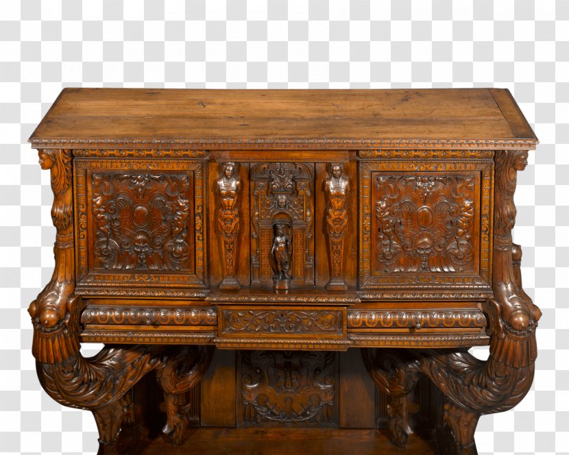 Renaissance Buffets & Sideboards Furniture Table 16th Century - Antique Carved Exquisite Transparent PNG