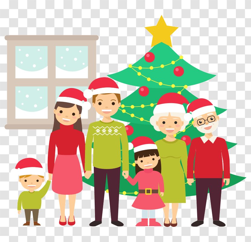 Christmas Tree Santa Claus Family - Fictional Character Transparent PNG