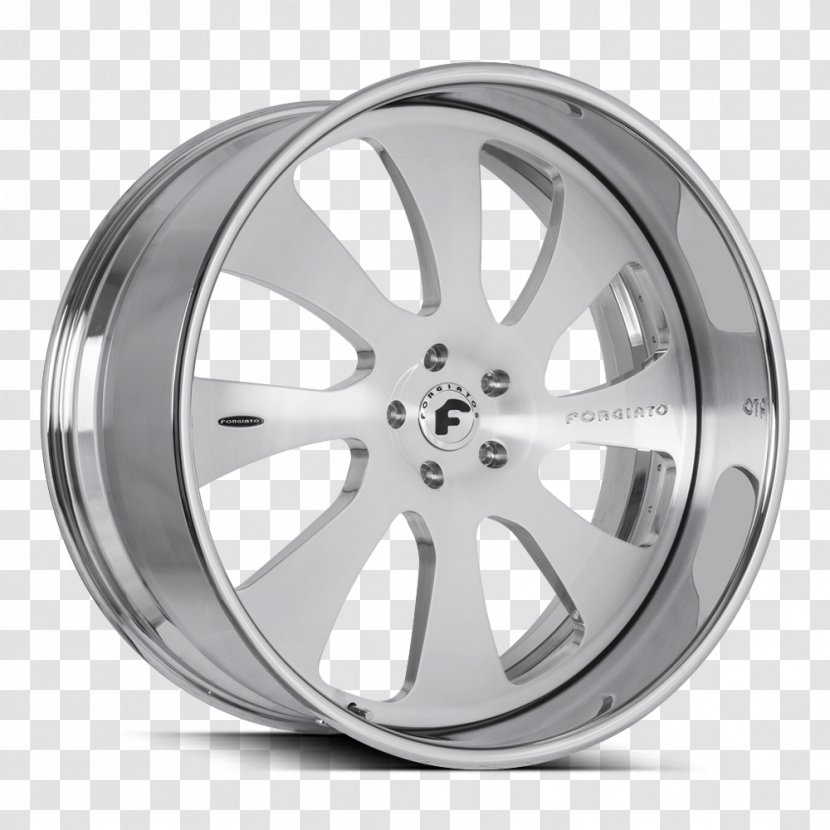 Alloy Wheel Brushed Metal Spoke Rim - Forgiato Transparent PNG