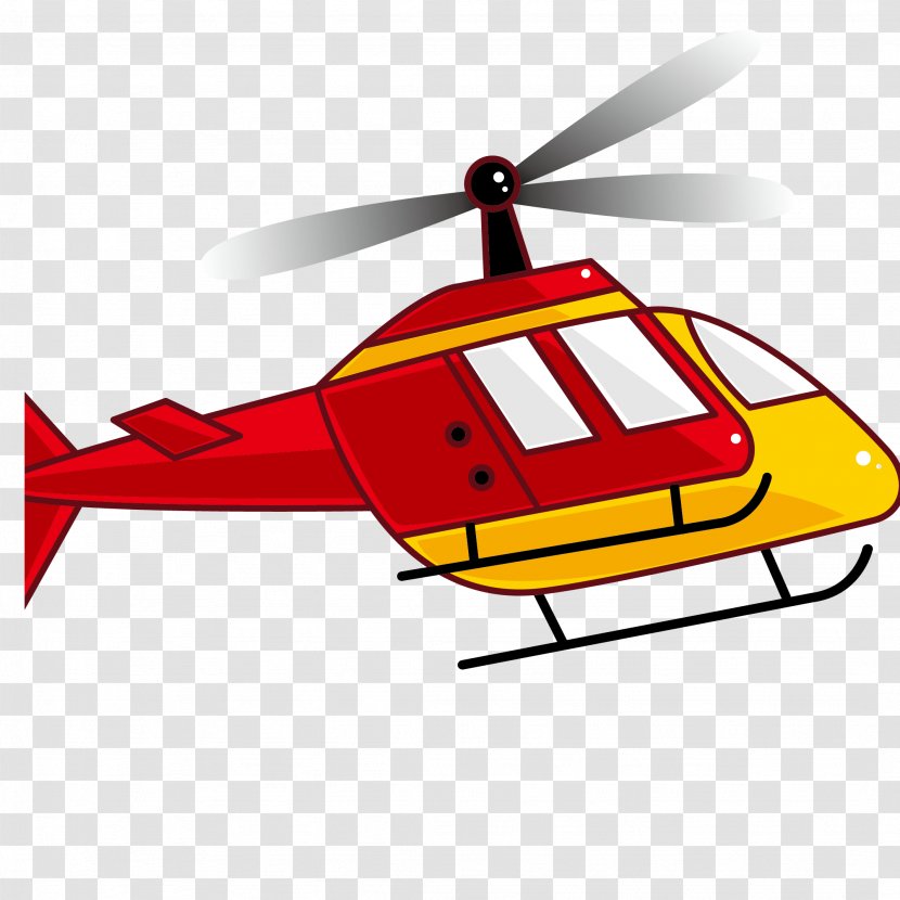 Helicopter Rotor Airplane Clip Art - Cartoon - Red Vector Transparent PNG