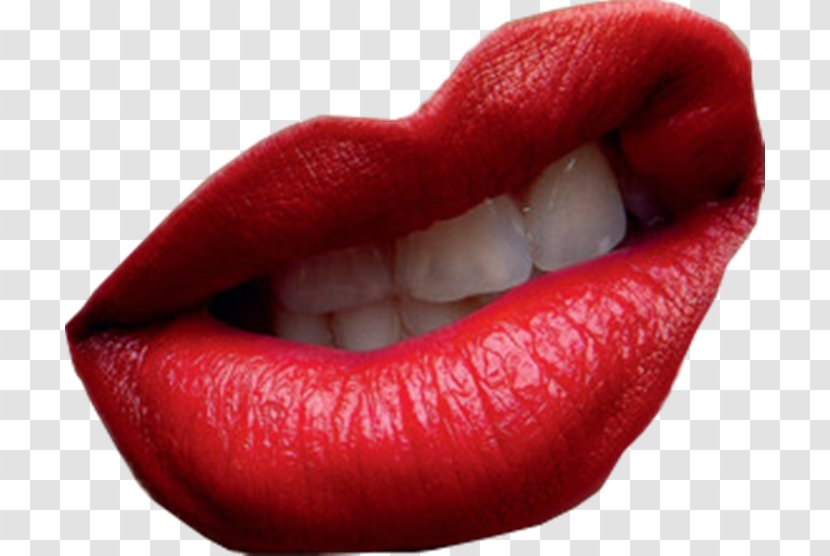 Lip Clip Art - Close Up - Red Transparent PNG