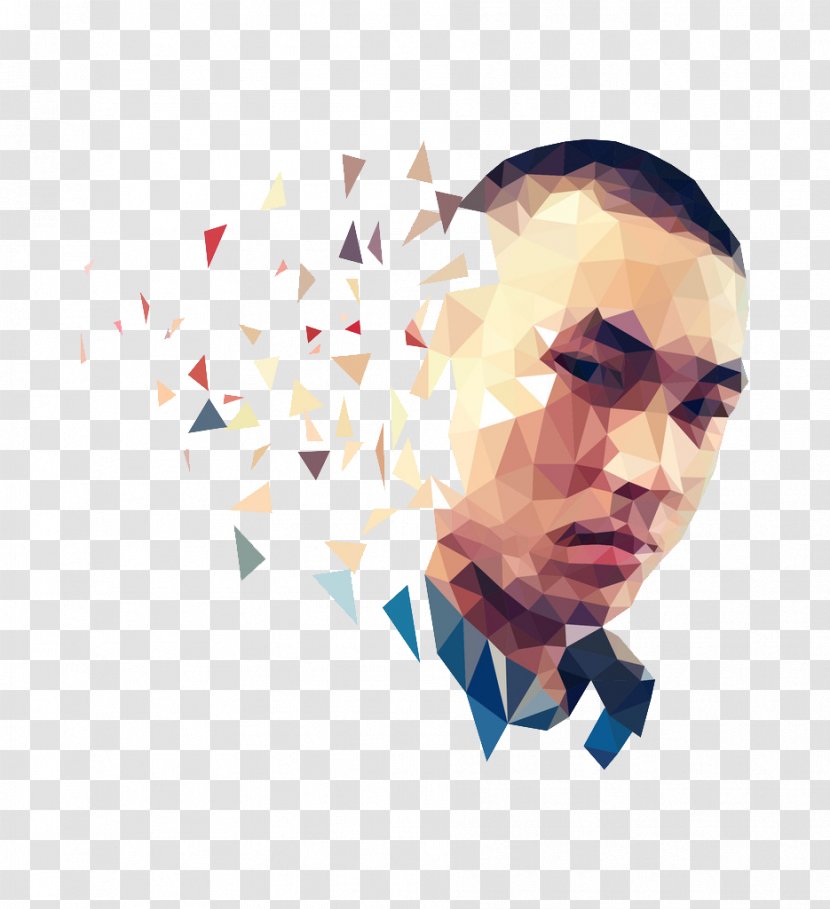 Avatar Geometry Polygon Illustration - Head - Creative Geometric Transparent PNG