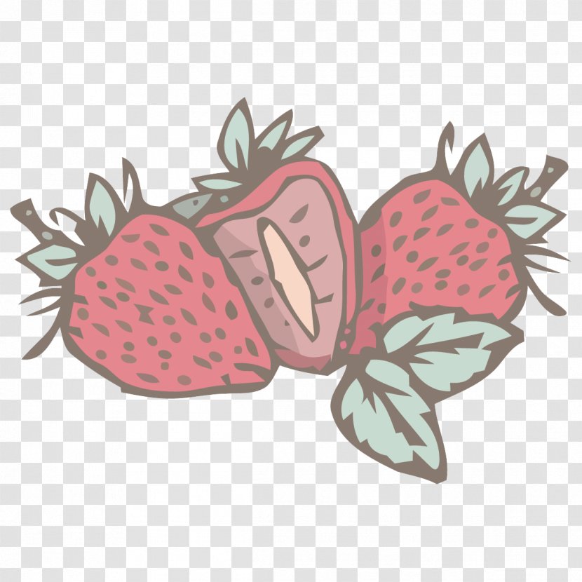 Strawberry Fruit Euclidean Vector - Flower - Hand-painted Material Transparent PNG