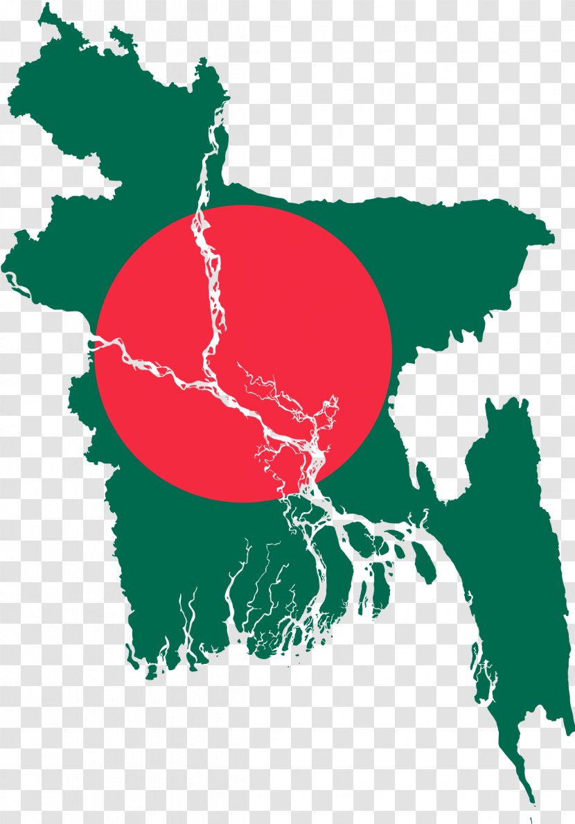Flag Of Bangladesh Map - Physische Karte - Minar Transparent PNG