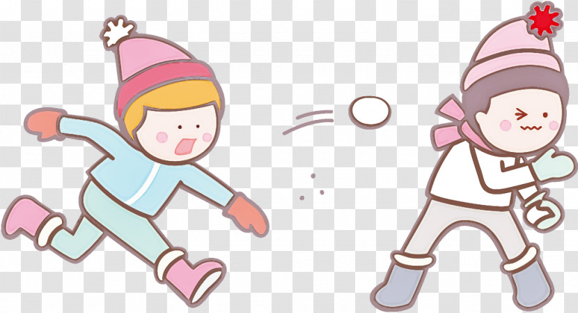 Snowball Fight Winter Kids Transparent PNG